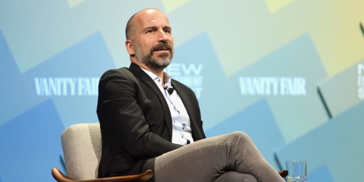 Uber is buying a majority stake in online grocery provider Cornershop as the ride-hailing giant looks to expand its fast-growing delivery service (UBER)