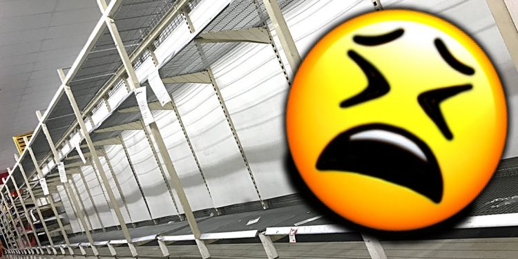 Empty Shelves No Food In Supermarkets Retail Study March PLEASE STOP HOARDING