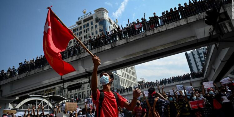 Myanmar coup: Military warns protesters not to destroy democracy as protests grow