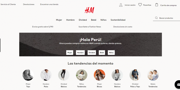 H&M inaugura de su esperada tienda virtual en el Perú